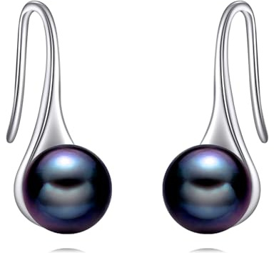 VONALA Schwarze Perle Ohrringe Sterling Silber Hängend Ohrringe Schmuck Geschenke für Damen und Mädchen