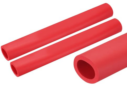 QUARKZMAN 2 x 0.25m Rohrisolierung Schaumstoff, Durchmesser 25mm Isolierstärke 5mm Heizungsrohr Verkleidung für Fitnessgeräte, Rohre, Handhaben (Rot)