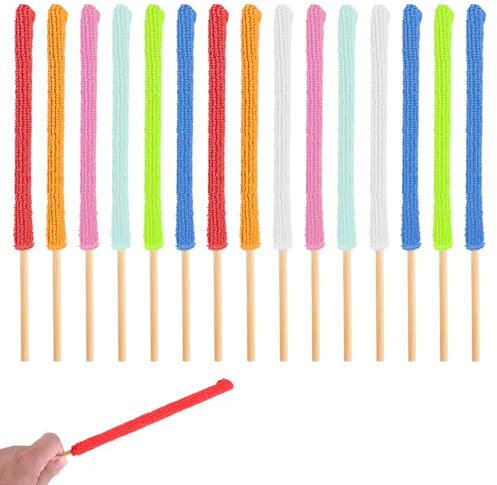 15 Pcs Small Duster Microfiber Detail Duster Sticks Fan Cleaning Brush Fan Duster AC Vent Cleaner Crevice Cleaning Tool Mini Detail Dusters for Cleaning Car Home Duct Window Track