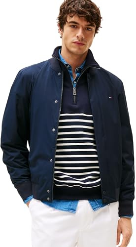 Tommy Hilfiger Herren Bomberjacke Tech Lightweight Relaxed Fit, Blau (Desert Sky), XL