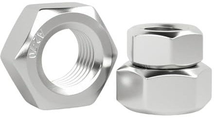 WZHUIDA Sechskantmuttern Edelstahl M2, 50 Stück DIN934 Mutter M2 Standard A2 V2A Edelstahl Sechskantmuttern, Regelgewinde Sechskant Mutter