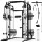 JX FITNESS Smith Machine Home Gym Power Cage mit Lat-Pull-Down-System
