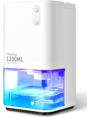 Dehumidifiers for Home,Heelay® 1200ML Small dehumidifiers for Bedroom Rooms Bathroom Basements RV Electric Dehumidifiers Quiet Auto Shut off 7 Colorful LED Lights Energy Saving Portable Dehumidifier