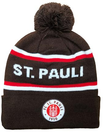 Beyond Happy St. Pauli Winter Skimütze - St. Pauli Strickmütze Bommelmütze - Unisex 100% Acryl, Mütze, Einheitsgröße