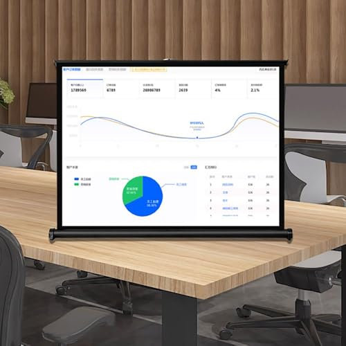 YHDMDQ Self Standing Projector Screen, Small Manual Pull Up Projection Screen, 20 30 40 50 Inch Portable Movie Screen For Home Cinema Outdoor Travel(30 Inch(4:3))