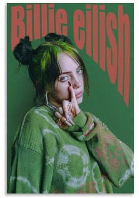 Billie Poster Eilish Poster, Musik, Vintage-Sänger, Musikposter für Zimmer, ästhetische Leinwand, Wandkunst, Schlafzimmerdekoration, 30 x 45 cm