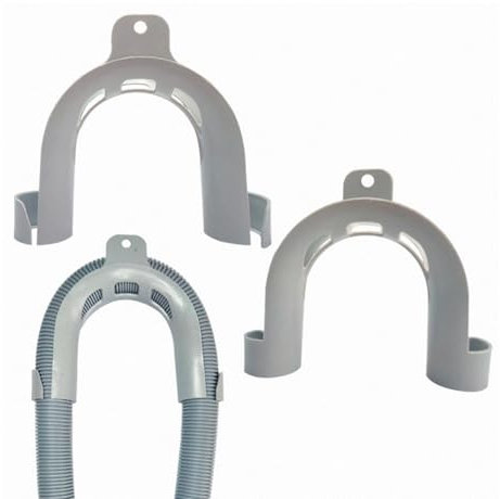 Oykrueats 2 Stück Silbrige Universal Haltebögen, U-förmige Schlauchhalter, Kunststoff, für Ablaufschläuche von Waschmaschinen und Geschirrspülern