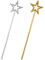 JIYIN Lot de 2 baguettes magiques pailletées pour enfants - Baguettes magiques de princesse pour costume - Accessoires de cosplay - Décoration d'anniversaire - Fête (doré + argent)