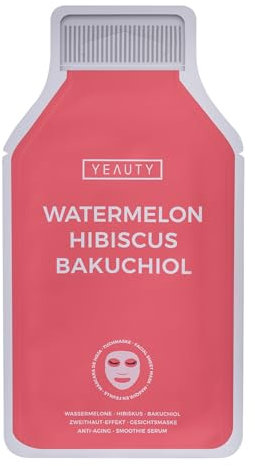 YEAUTY SMOOTHIE Tuchmaske Acai Berry, Pomegranate, Retinol – Feuchtigkeitsspendende Gesichtsmaske für intensive Pflege, strahlende Haut – 100% biologisch abbaubar – 1er Pack