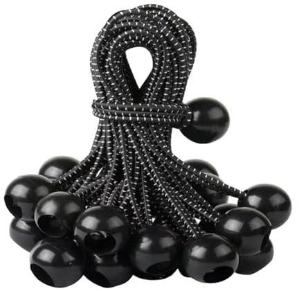 kowaku 20 -fache Ball Bungee -, Baldachin Tarp Biegekugeln, Bungee -Kugeln, Schwerdetition für Schutz, Schwarz