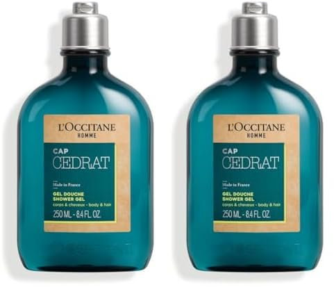 L'OCCITANE - Gel Douche Corps & Cheveux Cap Cédrat - 250 ml - Fabriqué en France (Lot de 2)