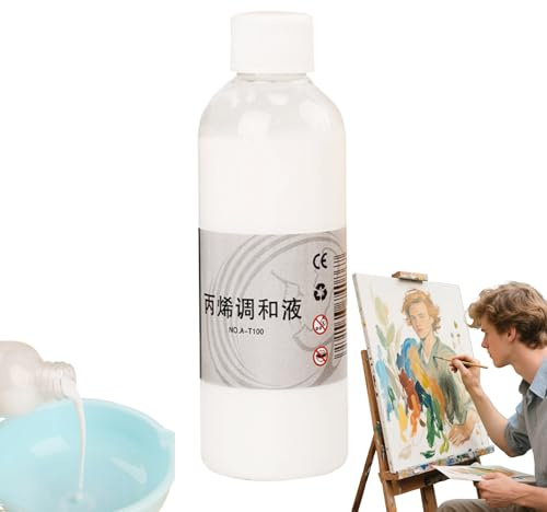 Acrylfarbenverdünner – 100 ml Flüssigkeitsverbesserer zum Malen, flüssiger Verbesserer, professioneller Additiv für glatte Pinsel und Präzisionskontrolle, Kunstbedarf für Modellhandwerk, Leinwand