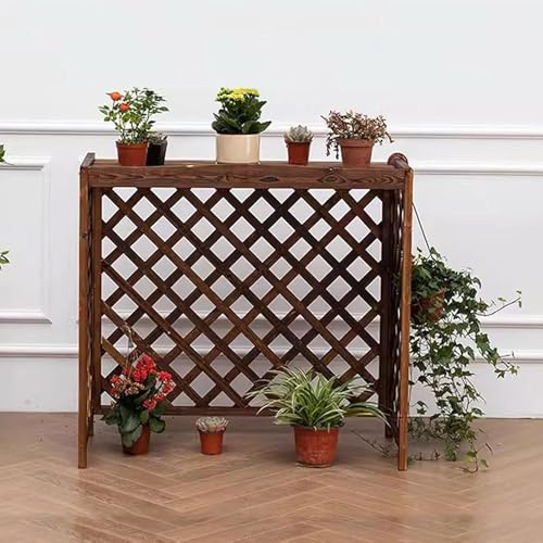OPOLDBDMAC Legno Copertura per Motore Aria Condizionatore, Copri Condizionatore da Esterno，Griglia Condizionatori in Legno Massiccio per Decorazione di Terrazze, Balconi E Patio(Small)