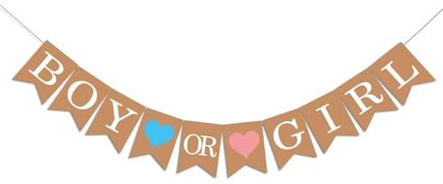 BOY OR GIRL Banner Baby Shower Dekorationen, Geschlecht Enthüllen Wimpelkette Flagge Hintergrund Baby Geschlecht Show Party Gastgeschenke Schwangerschaft Ankündigung Hintergrund (B)