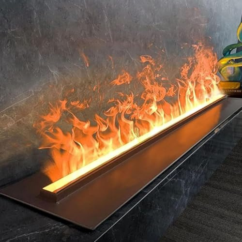 Elektrischer Wasserdampf-Kamin-Luftbefeuchter mit 3D-Flammendekoration für Zuhause, Büro, Hotel, Restaurant – verstellbare Funktionen, 120 cm
