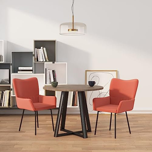 Zeehear Esszimmerstühle 2er Set, Rosa Samt, Metallbeine, Küchenstühle mit Armlehnen, Bequeme Polsterung, Modernes Design für Esszimmer, Wohnzimmer, Belastbar bis 110 kg