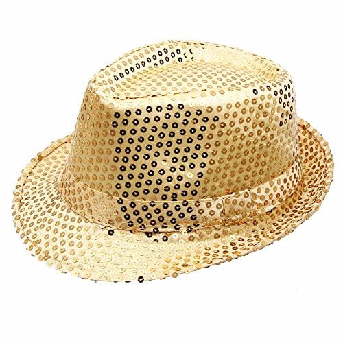 Qinghulmao Pailletten Hut Herren Damen Glitzer Fedora Partyhut Erwachsene Glitzer Outfit Accessoires Unisex Glitzerhut Narrenkappe Moden Pailetten Hüte für Karneval Disco Party Dance Performance