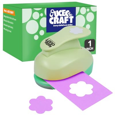 UCEC Stanzer Blume 1 Zoll (2,54 cm), Motivstanzer Blume M - Robuster Bastelstanzer für Kinder & Erwachsene, Lochstanzer Papier, Perfekt für Basteln, Scrapbooking, Karten