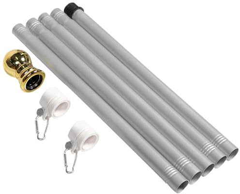 WEKADRIN Drehbarer Fahnenmast 3 Meter aus Rostfreiem Edelstahl mit Windschutz für Hof und Garten Professioneller Flaggenhalter