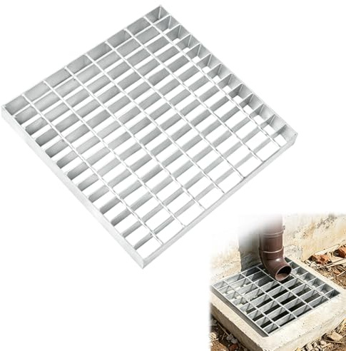 efuturetime Grille Caillebotis Carré Galvanisée 395x395x30mm | Maillage: 25/45mm | Capacité 900kg | sans Cadre | Caillebotis Exterieur pour Drainage, Regard Lumière, Porte de Garage, Jardin, Terrasse