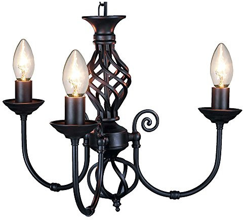 Matt Black 3 Arm Pendant Light with Twist Knot Design by Happy Homewares