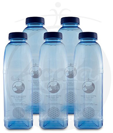 Tritan Trinkflasche 8-Kant 1,0 L Acala 5er Supersparset mit Blume des Lebens