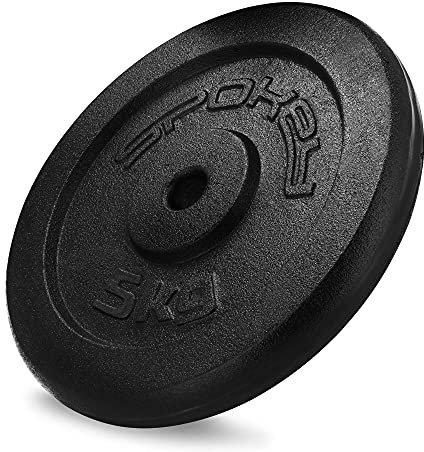 Spokey SINIS Gusseisen-Hantelscheibe, Schwarz, 5 kg