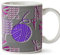 Hippowarehouse Knitting Wool Ball Pattern Printed Mug Cup Ceramic 10oz (Grey and Purple)
