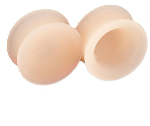 viva-adorno 1 Stück Silikon Plug Ohr Piercing Retainer Hider Tunnel hautfarben 3-20mm Z24 Größe 20mm