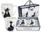 CARMANI - Fou Chats - Tasse en porcelaine blanche lot de 2 imprimé avec chat noir 400 ml