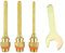 Set di 4 per colla a caldo con chiave, 70 mm (oro)