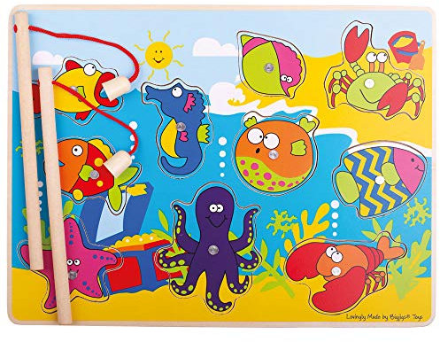 Bigjigs Spielzeug Holz Magnetic Fishing Fun Spiel mit Rods