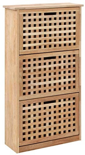 Tidyard Mueble Zapatero de Madera Maciza de Nogal 55x20x104 cm