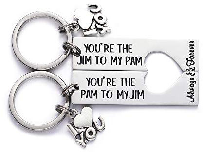 LParkin The Office Keyring You are The Pam to My Jim Keyring Set The Office TV Show Inspired Boyfriend Girlfriend Couples Gift His and Hers Anniversary
