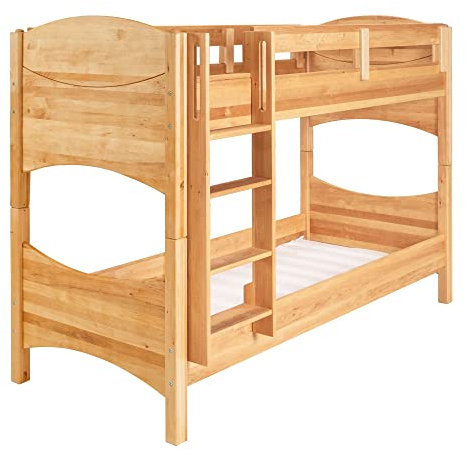 BioKinder Etagenbett Stockbett Noah mit Einhängeleiter und 2X Lattenrost aus zertifiziertem Erlenmassivholz 212 x 99 x 160 cm