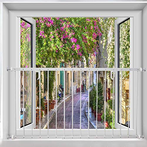 Fenstersicherung, Fairy Baby Fenstergitter Sicherheitsgitter Gitter, Ausziehbar, zur Montage in der Fensterlaibung (36.22 -61.42, White)