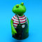 Pommerntraum ® | Zaunhocker Pfostenhocker Zaunfigur Dekorationsfigur Gartendekoration Frosch Frösche SPANNERFROSCH Spannerfigur mit Fernglas (grün ROT Weiss)