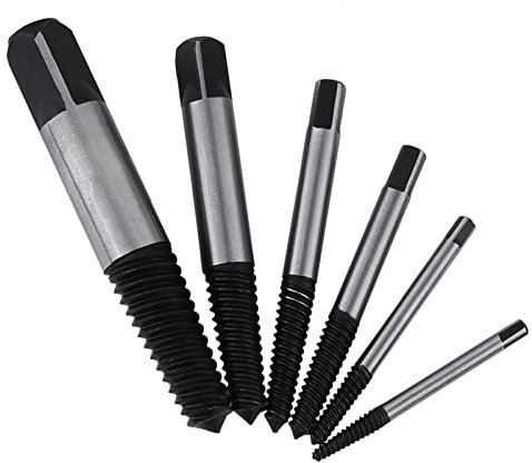 Extracteur de vis cassée 6 pièces GCR15 Outil acierOutil de démontage Facile pour boulons endommagés