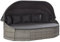 vidaXL Outdoor Sonneninsel mit Dach Gartenliege Liege Insel Gartenmöbel Lounge Sitzgruppe Gartenmuschel Sonnenliege Poly Rattan Grau