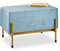 Relaxdays Sitzbank Samt, Polsterbank mit Metallfüßen, Samtsitzbank Schlafzimmer, Flur, HBT: 40x60x43,5 cm, hellblau/Gold