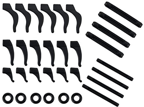 16 Pairs Silicone Glasses Ear Grip Hooks, Anti-Slip Eyeglasses Retainers, Glasses Temple Holder Protectors Eyewear Spectacle Stay Put Glasses Stoppers Ear Grip Hooks for Eyeglasses, Sunglasses (Black)