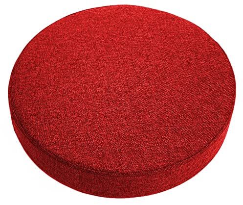 ping bu Cojines redondos gruesos de 5/8/10 cm, cojín de asiento para silla de jardín o comedor, cojines redondos para taburete para cocina y hogar (30 x 30 x 5 cm, rojo)