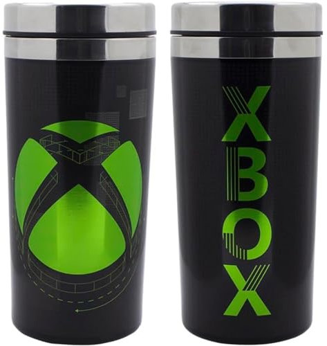 Taza de viaje XBOX - Termo oficial, mantiene bebidas calientes y frías, regalo para gamers, óptimo para viajes, 450ml (15 oz)