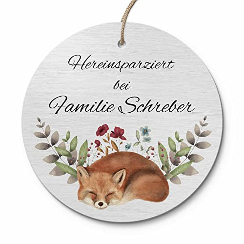 Personalisiertes Türschild für den Herbst - Familienschild Willlkommensschild Namensschild - Herbstdeko Tür Haustür draußen - Deko Herbst zum Aufhängen - Türdeko hängend – Türschmuck