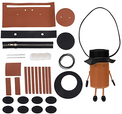 Toyvian 1 Satz Selbstgemachte Beuteltaschen Leder Selber Machen DIY Beutel Herstellung Versorgung Lederbearbeitungswerkzeuge Reißverschlüsse Nähen Pu-Leder Handtasche Komponente Kind