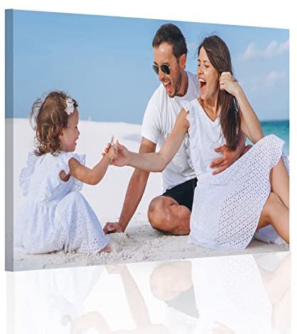 Edenpack Personalised Collage Canvas Photo Prints with Your Family Pets Kids Framed Birthday Christmas Anniversary Wedding Custom Picture Valentine Gifts for Couples (Custom Design 3, 20''x24'')