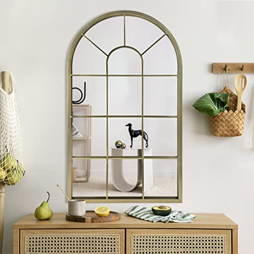 HQiJun Wandspiegel, Fenster, dekorative Spiegel, gewölbt, Bauernhaus für Wohnzimmer, Schlafzimmer, Eingangsbereich, Badezimmer, Waschtisch
