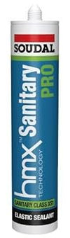 HMX Sanitaire Pro - Mastic élastique de haute qualité - Soudal - Cartouche de 300 ml Gris clair