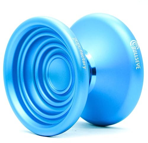 YoYo Factory Bullseye Jo jo – Präzises Profi JoJo aus Metall für Fortgeschrittene – Leerlauf JoJo für DNA Tricks & mehr - Blau