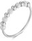Anti-Stress Ring aus 925 Sterlingsilber mit drehbaren Glitzer-Kugeln, Dekompression Entspannungs-Helfer mit Perlen zum Drehen für Frauen und Damen, Angstring Beruhigend & Therapeutisch (Silber, 58)